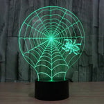 Lampe de bureau Lampe de nuit créative à vision stéréoscopique, 7 couleurs décolorées, style toile d'araignée