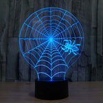 Lampe de bureau Lampe de nuit créative à vision stéréoscopique, 7 couleurs décolorées, style toile d'araignée