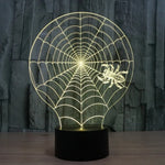 Lampe de bureau Lampe de nuit créative à vision stéréoscopique, 7 couleurs décolorées, style toile d'araignée