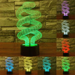 Lampe de bureau créative à changement de couleur 7 couleurs, lampe stéréo visuelle, style spirale