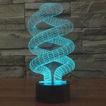 Lampe de bureau créative à changement de couleur 7 couleurs, lampe stéréo visuelle, style spirale