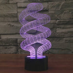 Lampe de bureau créative à changement de couleur 7 couleurs, lampe stéréo visuelle, style spirale
