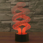 Lampe de bureau créative à changement de couleur 7 couleurs, lampe stéréo visuelle, style spirale