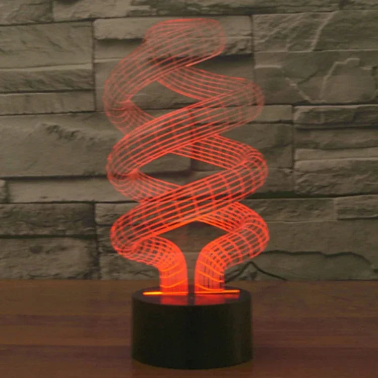 Lampe de bureau créative à changement de couleur 7 couleurs, lampe stéréo visuelle, style spirale