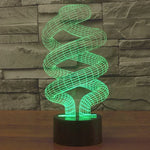 Lampe de bureau créative à changement de couleur 7 couleurs, lampe stéréo visuelle, style spirale