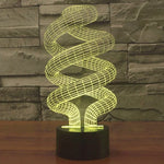 Lampe de bureau créative à changement de couleur 7 couleurs, lampe stéréo visuelle, style spirale