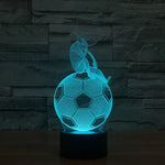 Lampe de nuit créative 3D à 7 couleurs, style ballon de football, effet visuel stéréo