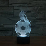 Lampe de nuit créative 3D à 7 couleurs, style ballon de football, effet visuel stéréo