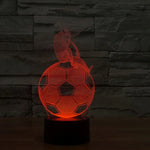 Lampe de nuit créative 3D à 7 couleurs, style ballon de football, effet visuel stéréo
