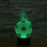 Lampe de nuit créative 3D à 7 couleurs, style ballon de football, effet visuel stéréo