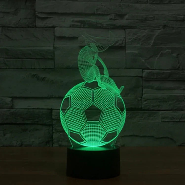Lampe de nuit créative 3D à 7 couleurs, style ballon de football, effet visuel stéréo