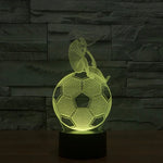 Lampe de nuit créative 3D à 7 couleurs, style ballon de football, effet visuel stéréo