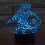 Lampe de bureau créative stéréo visuelle à 7 couleurs, veilleuse style poisson rouge