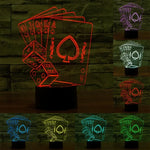 Lampe de bureau créative visuelle stéréo à décoloration 7 couleurs Veilleuse, style poker