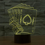 Lampe de bureau créative visuelle stéréo à décoloration 7 couleurs Veilleuse, style poker