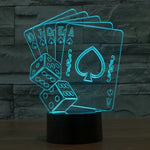 Lampe de bureau créative visuelle stéréo à décoloration 7 couleurs Veilleuse, style poker