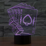 Lampe de bureau créative visuelle stéréo à décoloration 7 couleurs Veilleuse, style poker