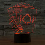 Lampe de bureau créative visuelle stéréo à décoloration 7 couleurs Veilleuse, style poker