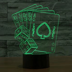 Lampe de bureau créative visuelle stéréo à décoloration 7 couleurs Veilleuse, style poker