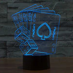 Lampe de bureau créative visuelle stéréo à décoloration 7 couleurs Veilleuse, style poker