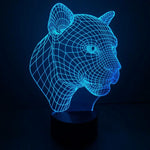 Lampe de bureau créative stéréo visuelle à 7 couleurs, lampe de nuit, style léopard