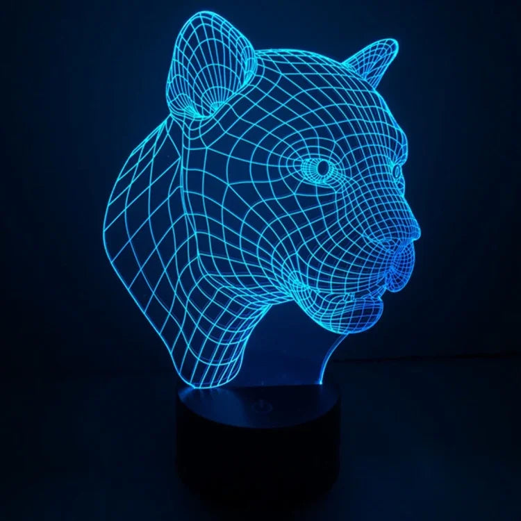 Lampe de bureau créative stéréo visuelle à 7 couleurs, lampe de nuit, style léopard