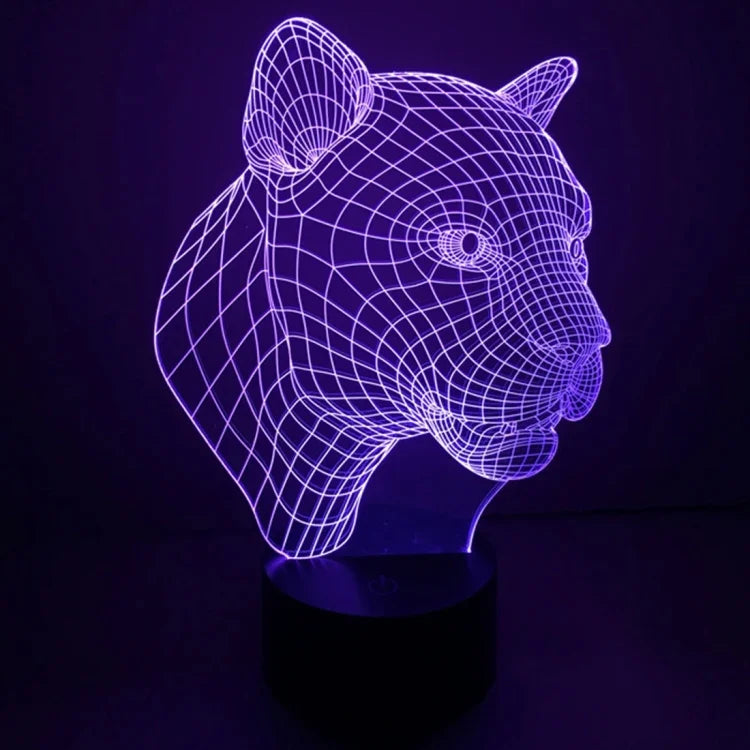 Lampe de bureau créative stéréo visuelle à 7 couleurs, lampe de nuit, style léopard