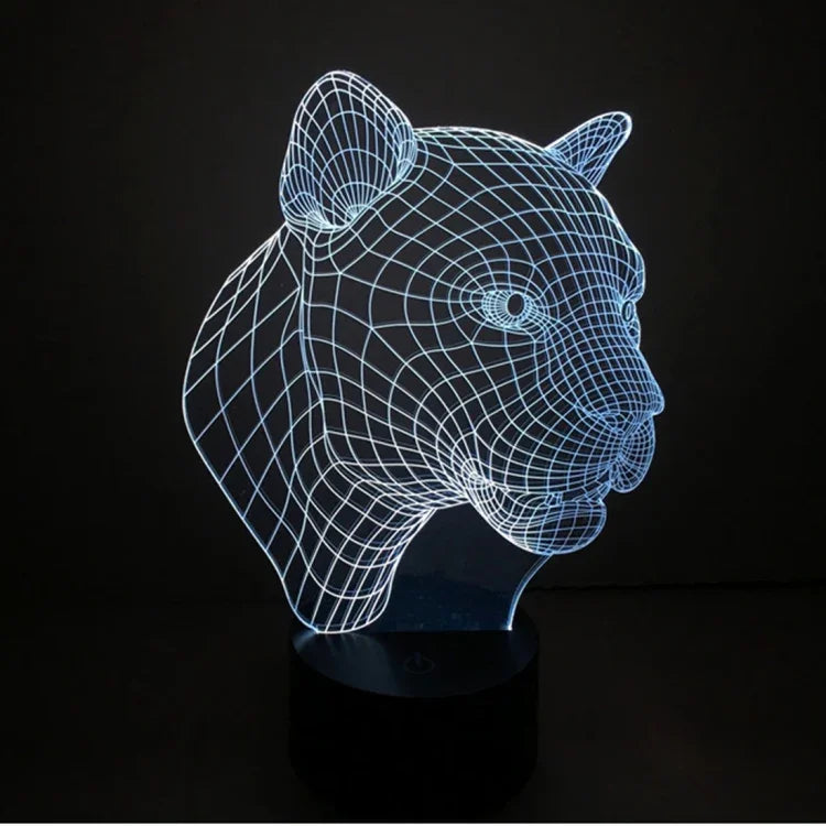 Lampe de bureau créative stéréo visuelle à 7 couleurs, lampe de nuit, style léopard