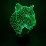 Lampe de bureau créative stéréo visuelle à 7 couleurs, lampe de nuit, style léopard