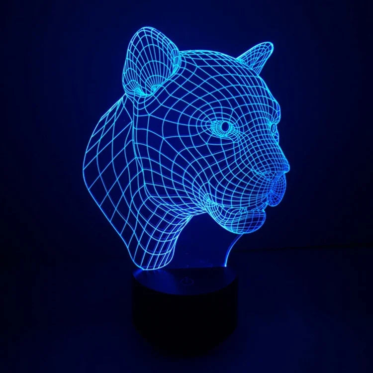 Lampe de bureau créative stéréo visuelle à 7 couleurs, lampe de nuit, style léopard