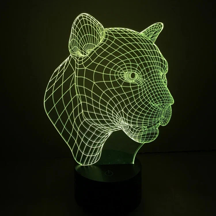 Lampe de bureau créative stéréo visuelle à 7 couleurs, lampe de nuit, style léopard