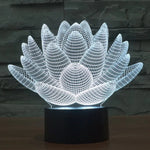 7 Color Discoloration Creative Visual Stereo Lamp Desk Lamp Night Light, Lotus Style