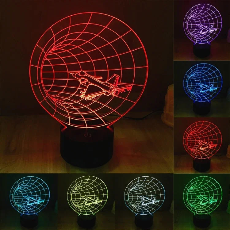 Lampe de bureau créative stéréo visuelle à 7 couleurs, lampe de nuit, style Machine à remonter le temps