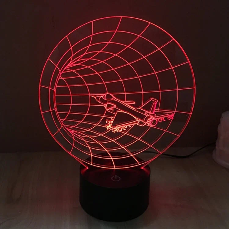 Lampe de bureau créative stéréo visuelle à 7 couleurs, lampe de nuit, style Machine à remonter le temps