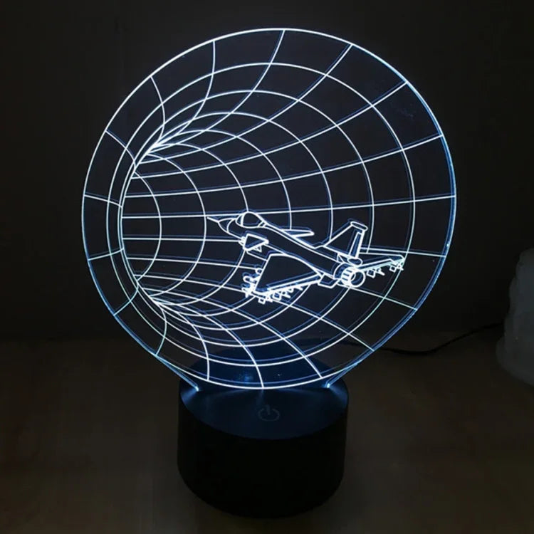 Lampe de bureau créative stéréo visuelle à 7 couleurs, lampe de nuit, style Machine à remonter le temps