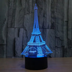 Lampe de bureau créative en stéréo visuelle à 7 couleurs, lampe de nuit, style Tour Eiffel