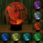 Lampe de bureau créative à stéréoscopie visuelle 7 couleurs avec décoloration, veilleuse, style globe américain