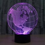 Lampe de bureau créative à stéréoscopie visuelle 7 couleurs avec décoloration, veilleuse, style globe américain
