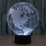 Lampe de bureau créative à stéréoscopie visuelle 7 couleurs avec décoloration, veilleuse, style globe américain