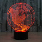 Lampe de bureau créative à stéréoscopie visuelle 7 couleurs avec décoloration, veilleuse, style globe américain