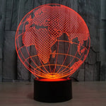 Veilleuse de bureau créative en forme de globe européen, lampe stéréo visuelle à 7 couleurs changeantes