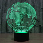 Veilleuse de bureau créative en forme de globe européen, lampe stéréo visuelle à 7 couleurs changeantes