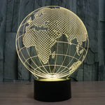 Veilleuse de bureau créative en forme de globe européen, lampe stéréo visuelle à 7 couleurs changeantes