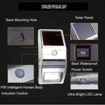 Applique murale extérieure 80 LM 6000-6500K avec panneau solaire 5V 0,5W, lumière blanche 0,2W
