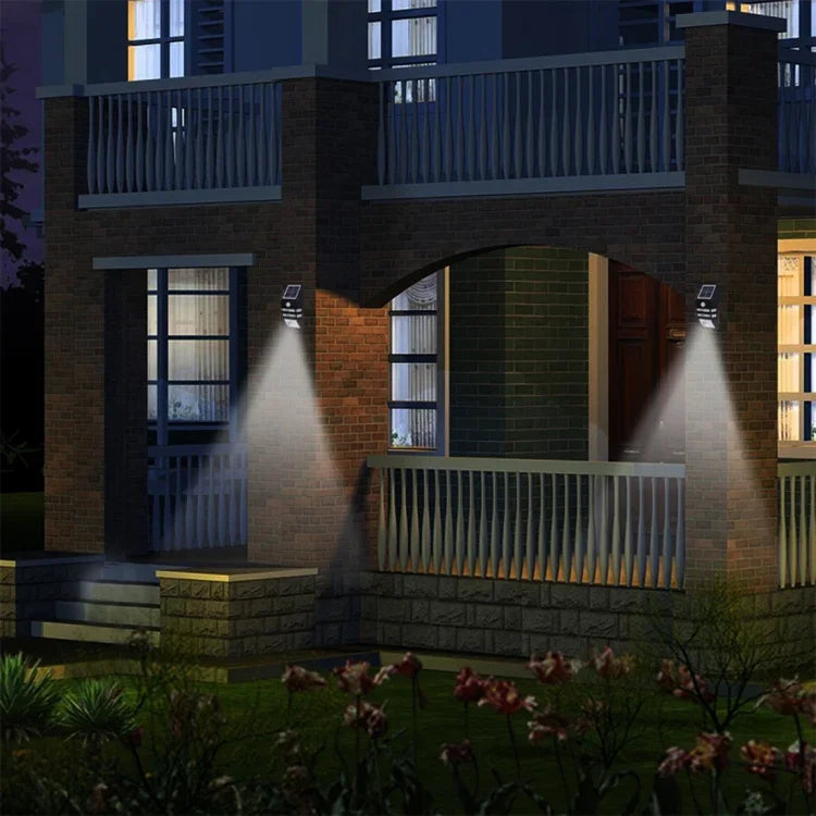 Applique murale extérieure 80 LM 6000-6500K avec panneau solaire 5V 0,5W, lumière blanche 0,2W