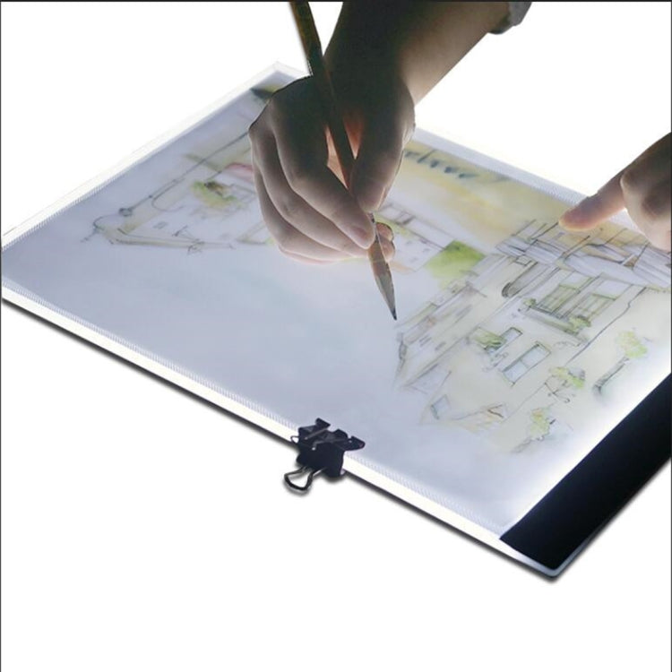 Boîte lumineuse de traçage LED USB portable ultra-fine format A4 pour artistes, dessin, croquis, animation et visualisation aux rayons X, sans contrôle de luminosité, sans chargeur
