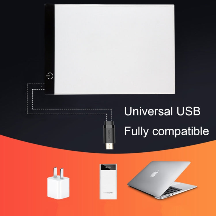 Boîte lumineuse de traçage artistique LED USB portable ultra-fine format A4, contrôle de la luminosité pour artistes dessin, croquis, animation et visualisation de radiographies, Contrôle de la luminosité
