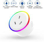 Prise intelligente WiFi 10A lumière de scène RGB avec télécommande compatible Alexa, Google Home et IFTTT, AC 100-240V, prise AU, XS-A17
