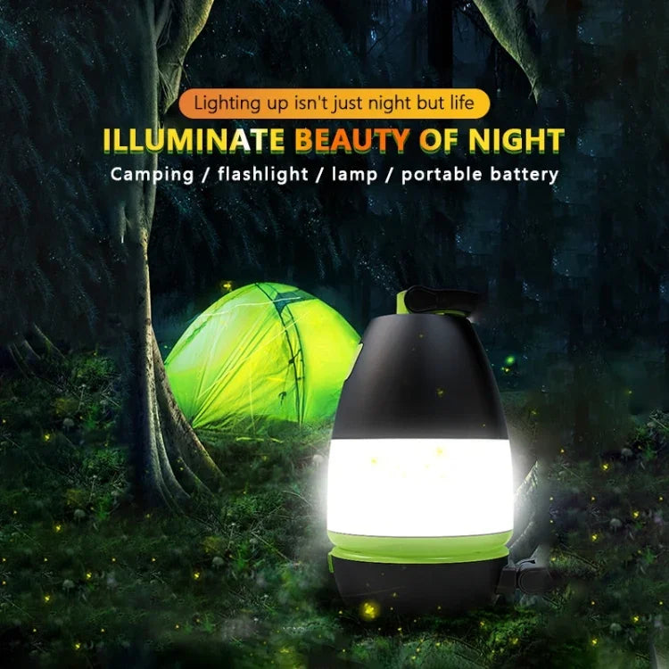 L001 Lampe de camping LED portable 5W rechargeable par USB avec fonction de batterie externe (vert), LED6908, LED6908L, LED6908R