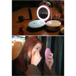 OneFire 1W 10 LEDs Multi-function Rechargeable Donut Shaped Makeup Mirror LED Desk Lamp Night Light, DC 5V, 1W Pink